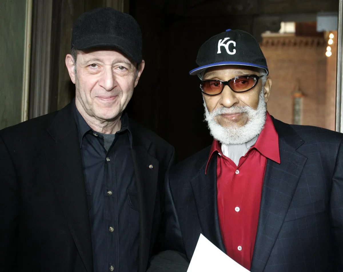 Stockholm, SWEDEN: US composers and musicians Steve Reich (L) and Sonny Rollins pose during a press conference ahead of the Polar Prize award ceremony 21 May 2007, in Stockholm. The two men will be awarded later Monday the 2007 Polar Music Prize from Swedish King Carl XVI Gustaf. Each composer and musician will receive 1 million kronor (110,000 EUROS-143,000 US DOLLARS). AFP PHOTOS/SCANPIX SWEDEN / BERTIL ERICSON (Photo credit should read BERTIL ERICSON/AFP via Getty Images)