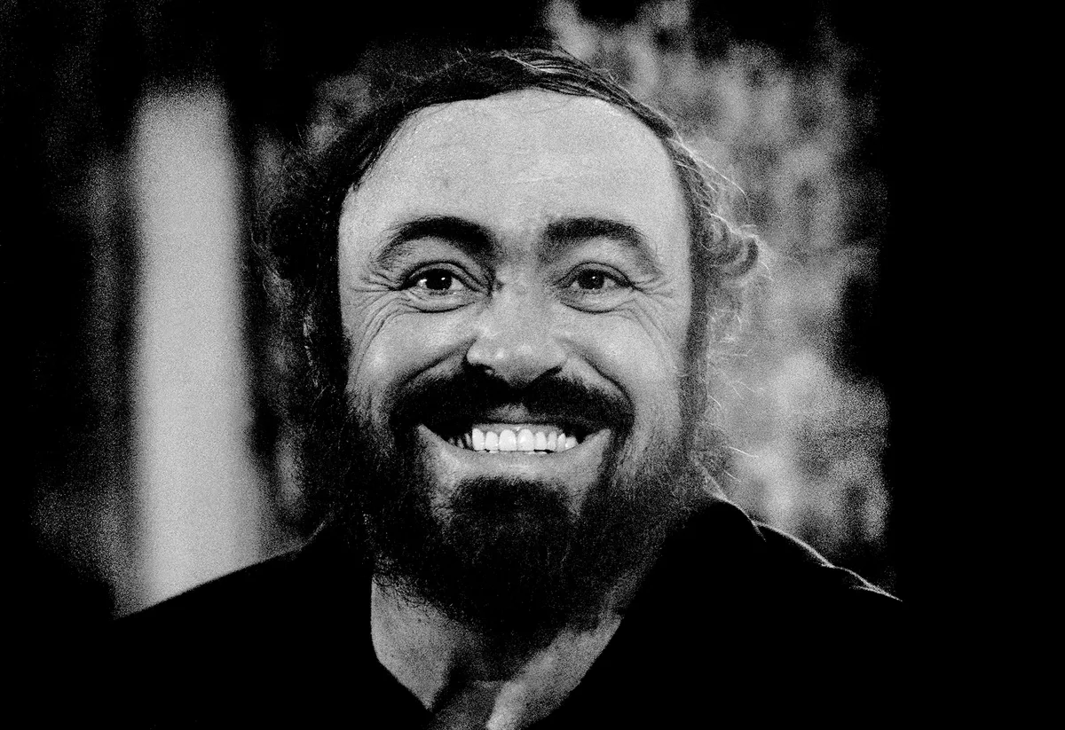 : Italian operatic tenor Luciano Pavarotti (1935-2007) posed in The Netherlands in 1990. (Photo by Michel Linssen/Redferns)
