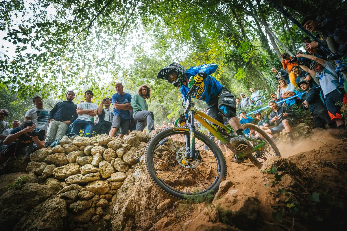 Sam Hill rides the Enduro World Series in Finale, Italy.