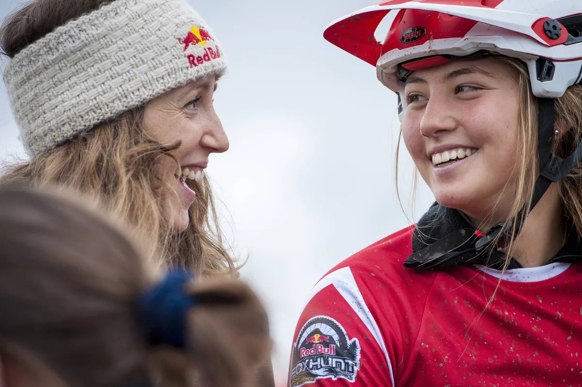 Rachel Atherton and Millie Johnset talk at the Red Bull Fox Hunt