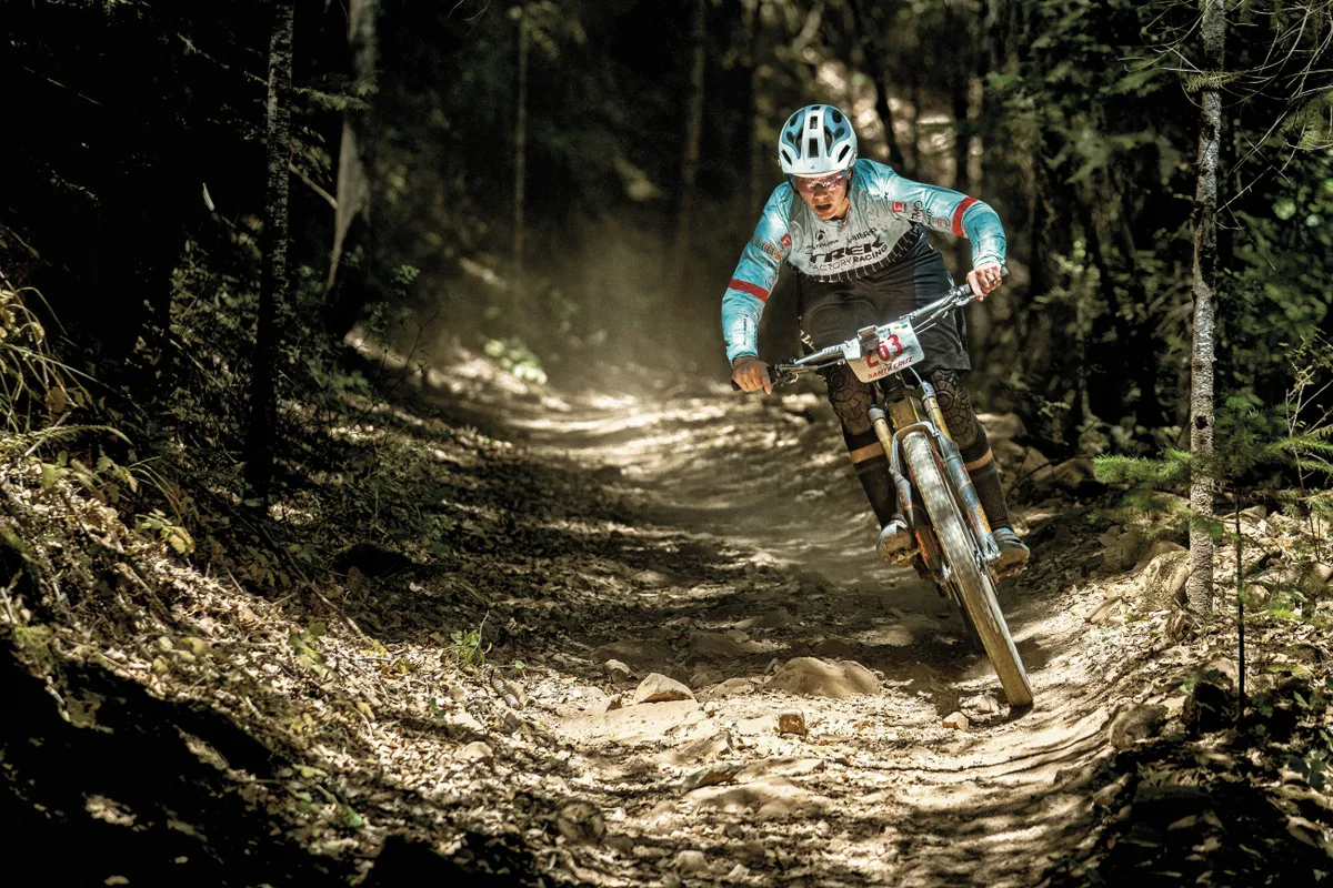 Tracy Moseley rides the downieville classic in USA on her Trek