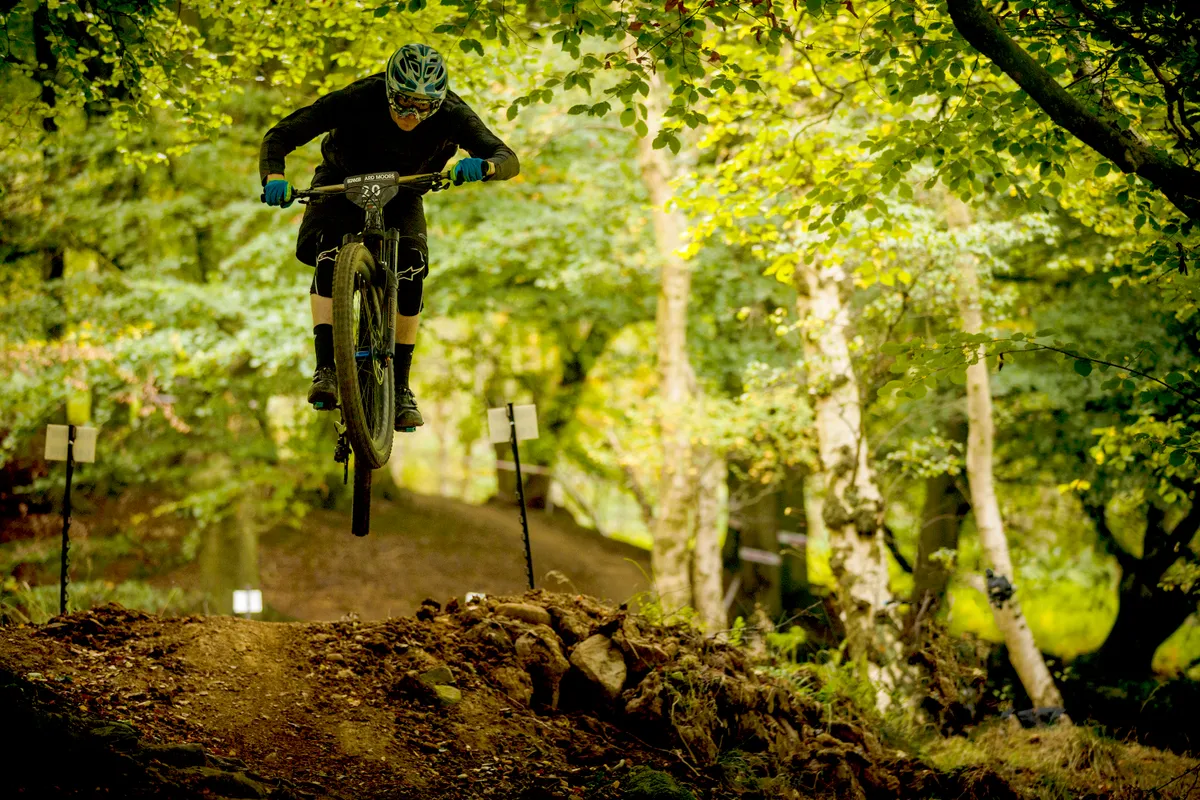 From exposed moorlands and quarries, stage one dropped into lush green woods and flowing rhythms of jumps. Photo: Mick Kirkman