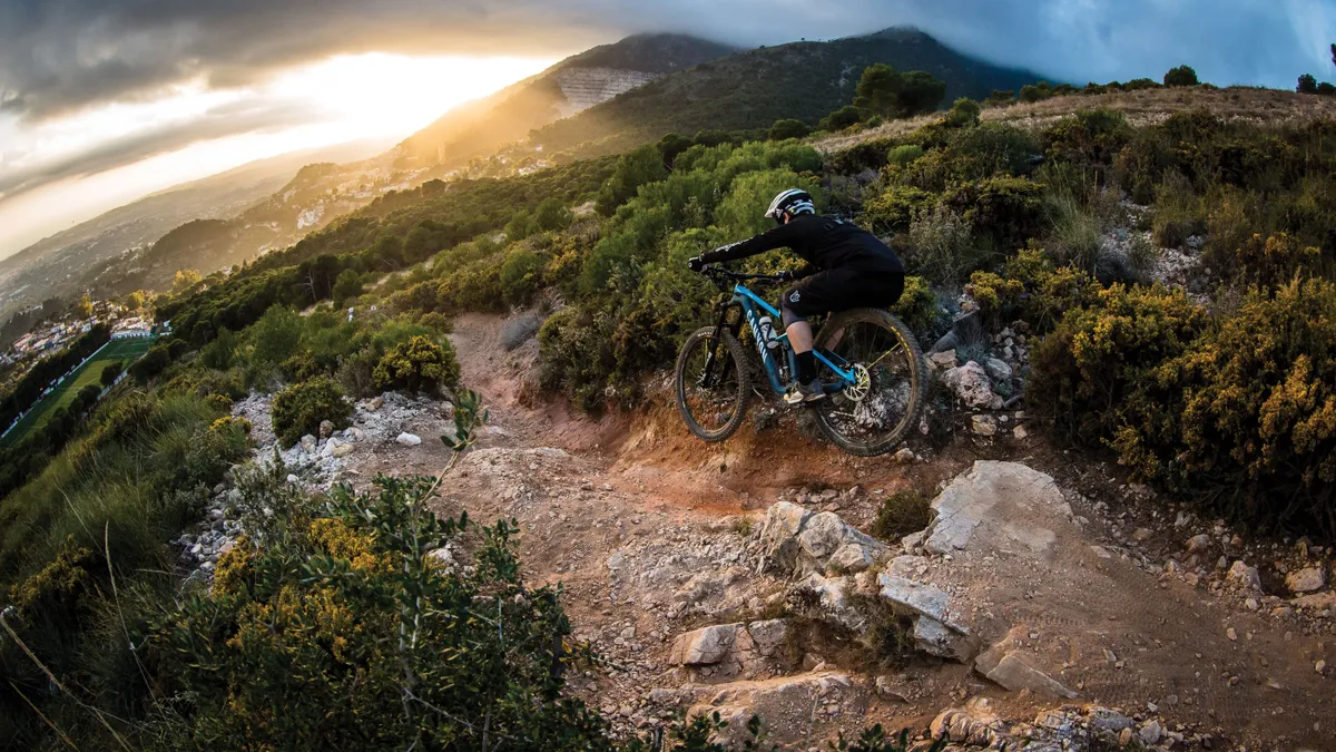 Staff Writer Luke gets to grips with the new Canyon Strive in Malaga. Photo: Boris Beyer