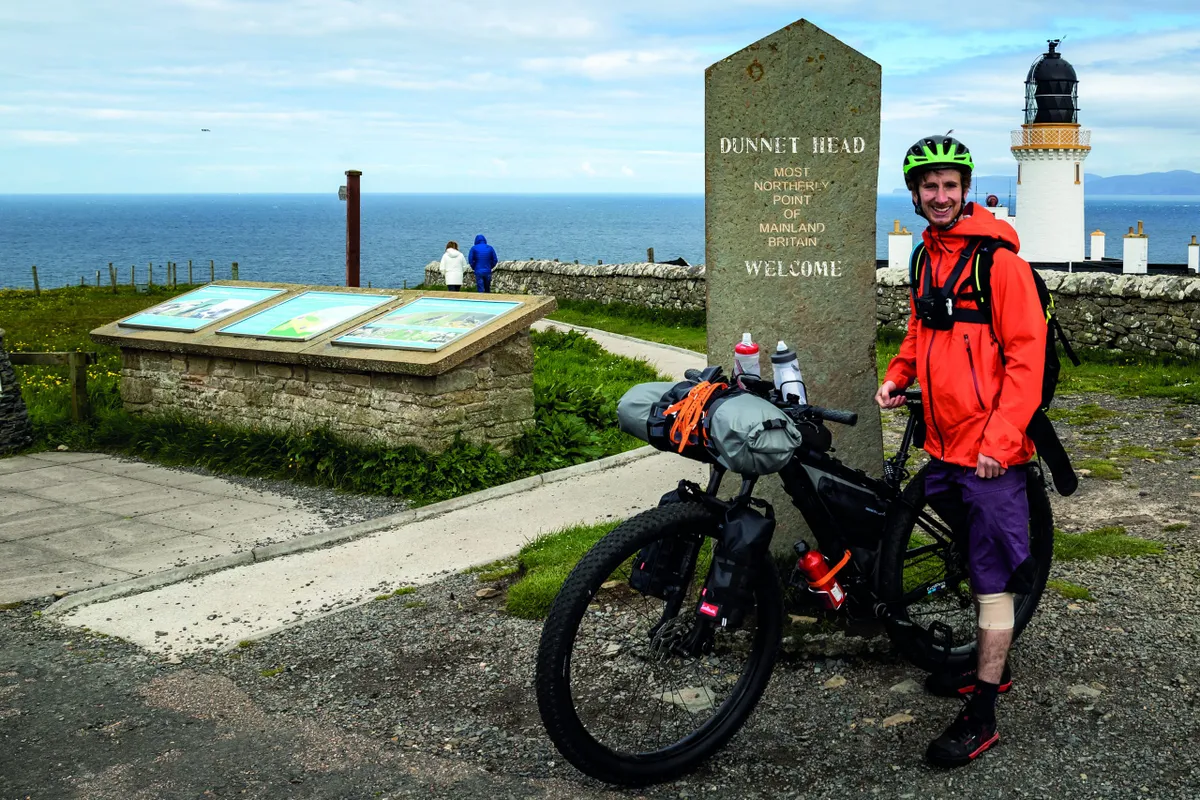 Bright-eyed, bushy-tailed and blissfully ignorant, Hywel sets off from Dunnet Head