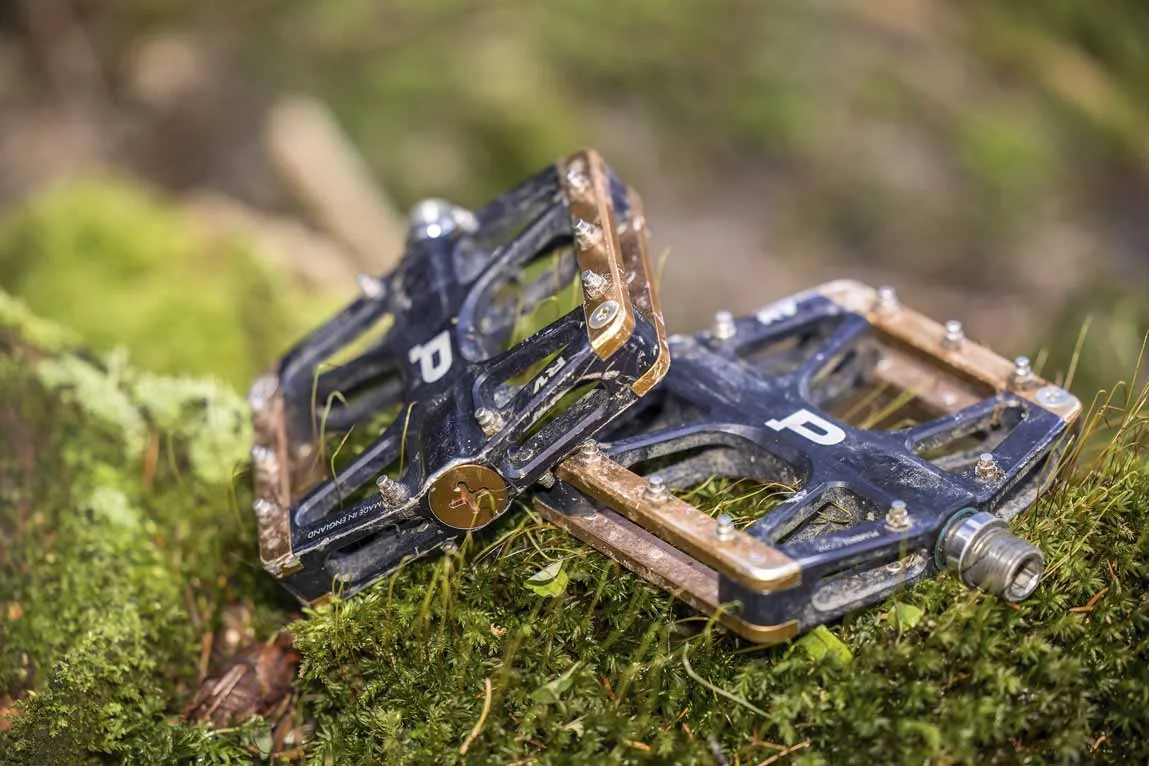 Pembree's new R1V flat pedals, tested in Wrecked and Rated this issue. Photo: Ian Linton
