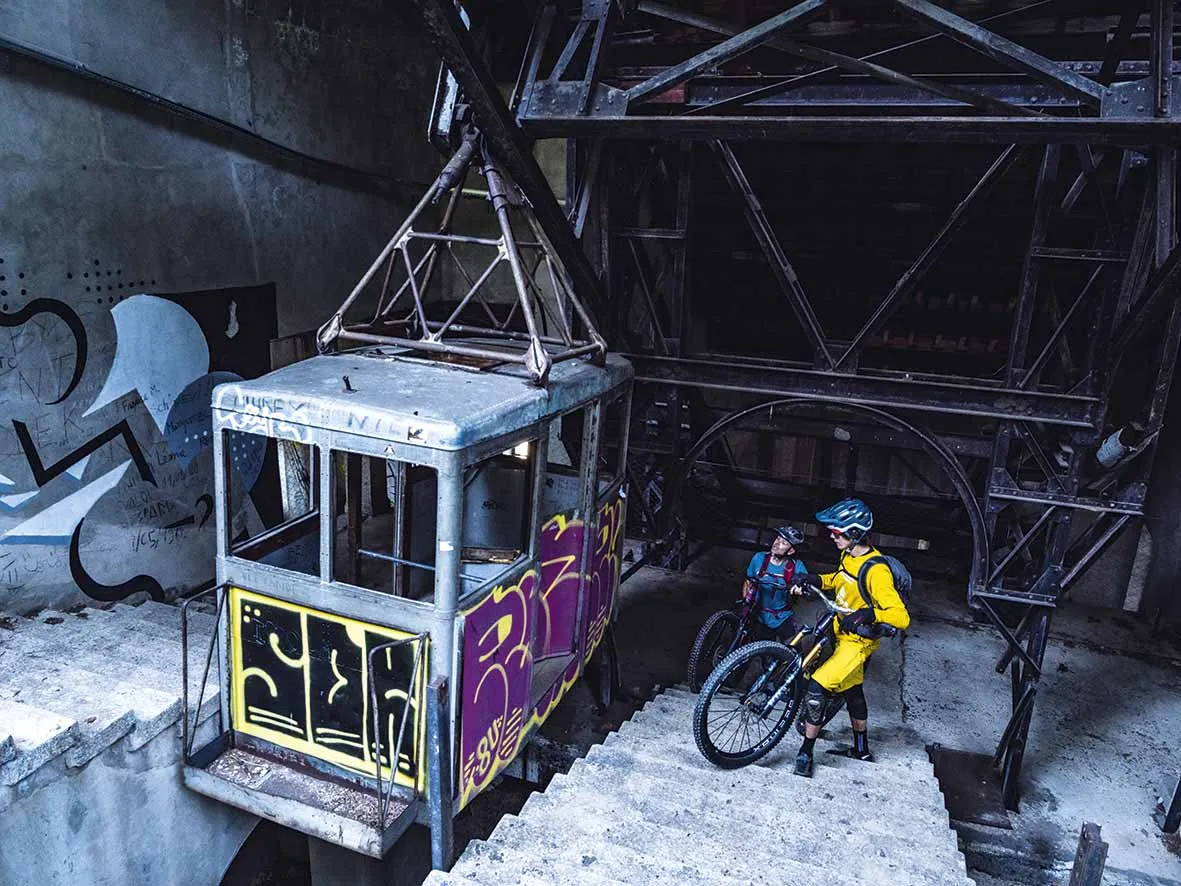 Dan Milner explores the abandoned cable car stations above Chamonix. Photo: Dan Milner