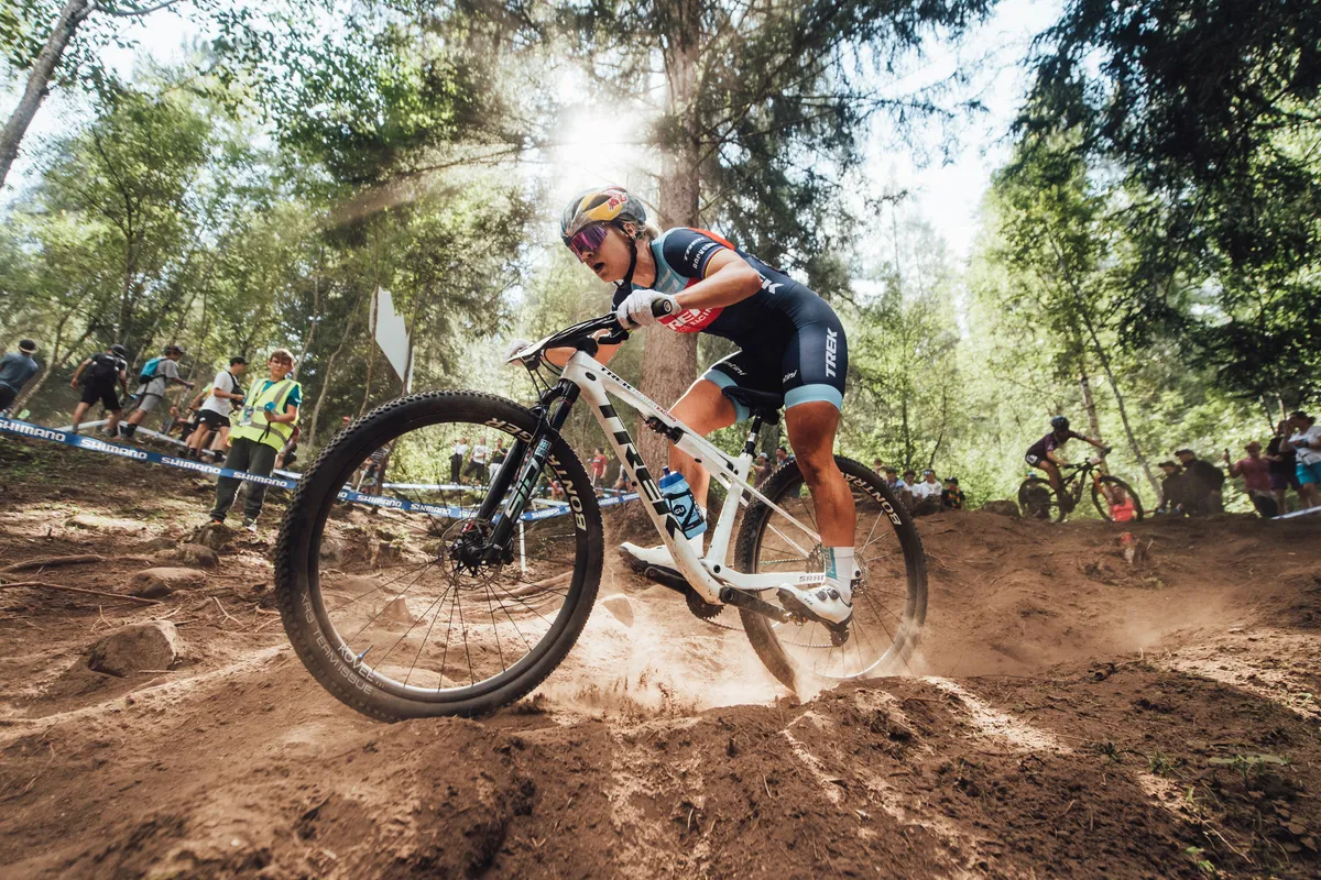 Evie Richards performs at UCI XCO World Cup in Val di Sole, Italy on September 04, 2022 // Bartek Wolinski / Red Bull Content Pool //
