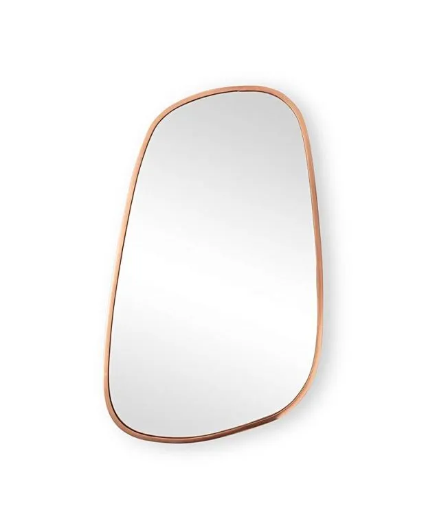 Large rose gold pebble wall mirror