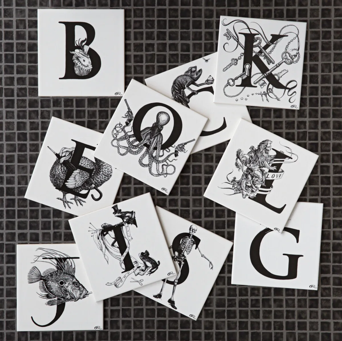 Rory Dobner’s alphabet tile collection