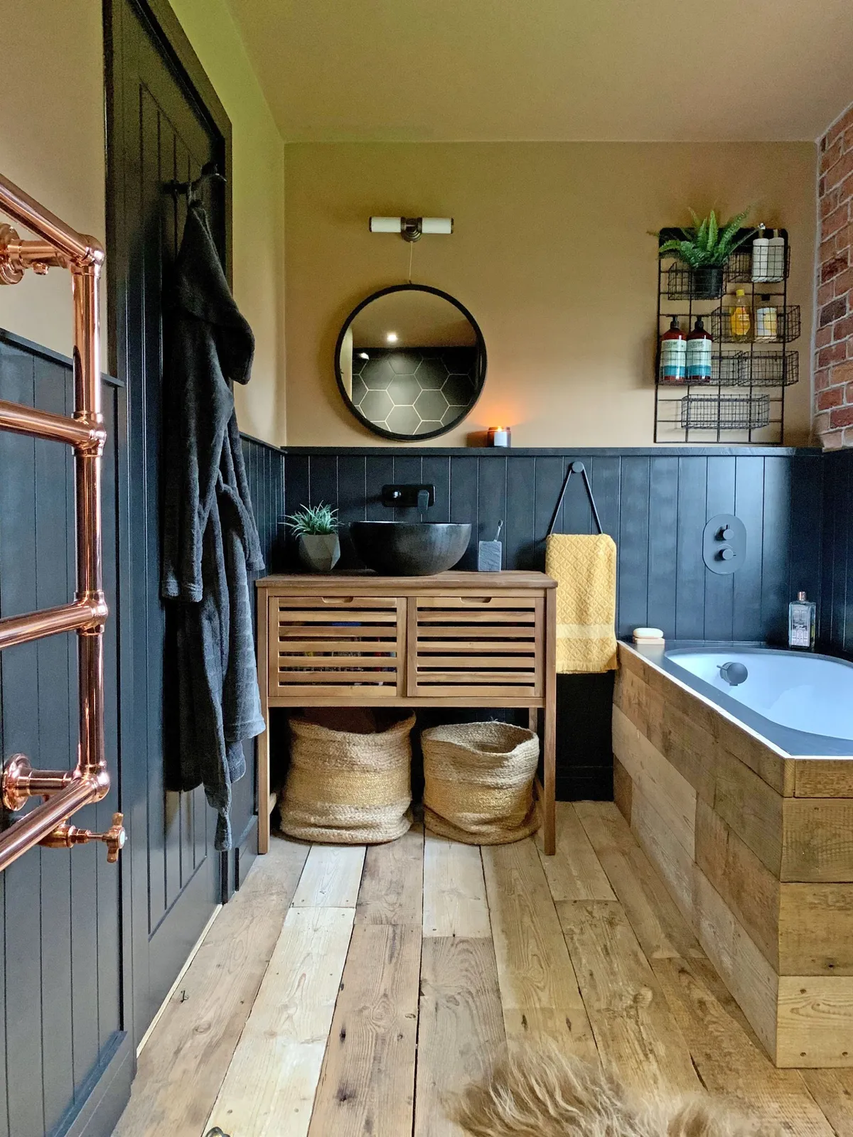 Rustic scandi-style bathroom