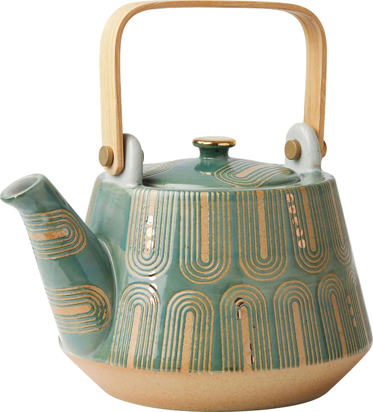 Try a mix of textures with this metallic detail teapot with a square wooden handle. £34 from Oliver Bonas
