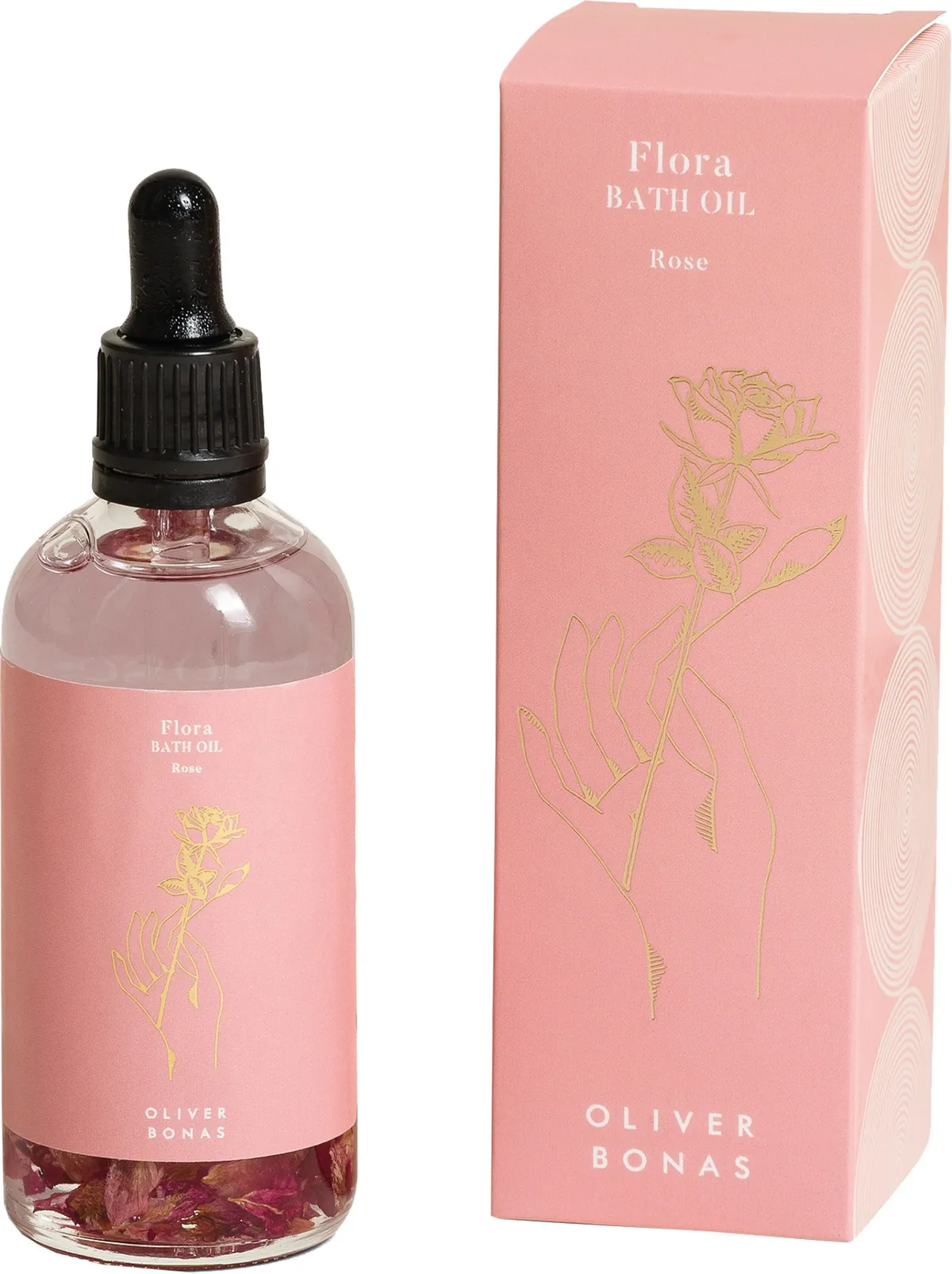 Rose petal bath oil, £9.50, Oliver Bonas