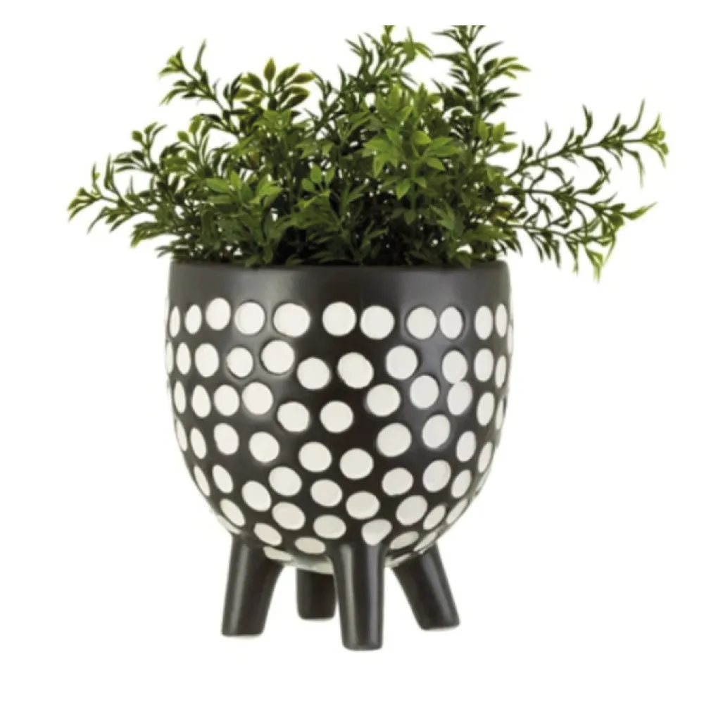 Black and white spotted planter, £10.99, Home Luxe Co
