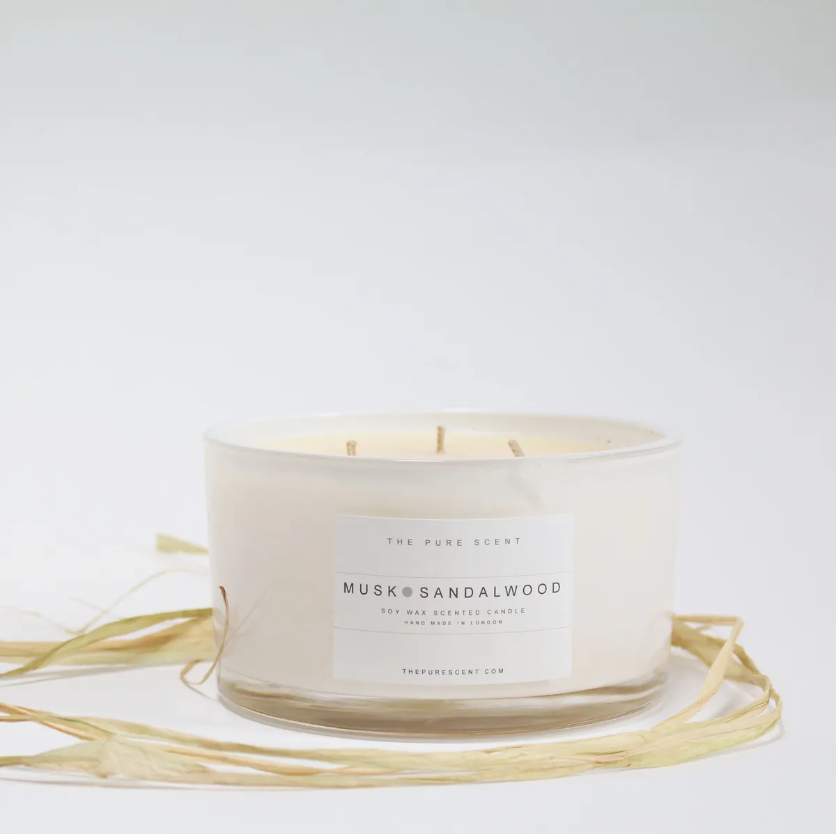 This soy wax candle combines Scandi simplicity with a delicious scent. Scented 3-wick candle in a glass, £32.50, Know