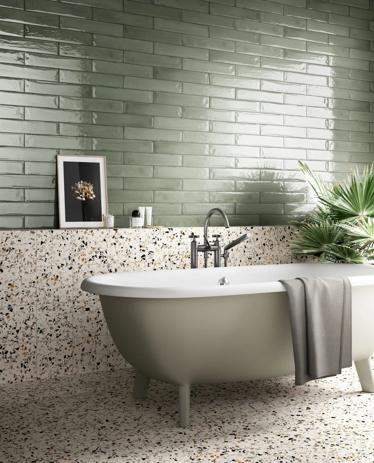 Arlo Light terrazzo tile from Porcelain superstore