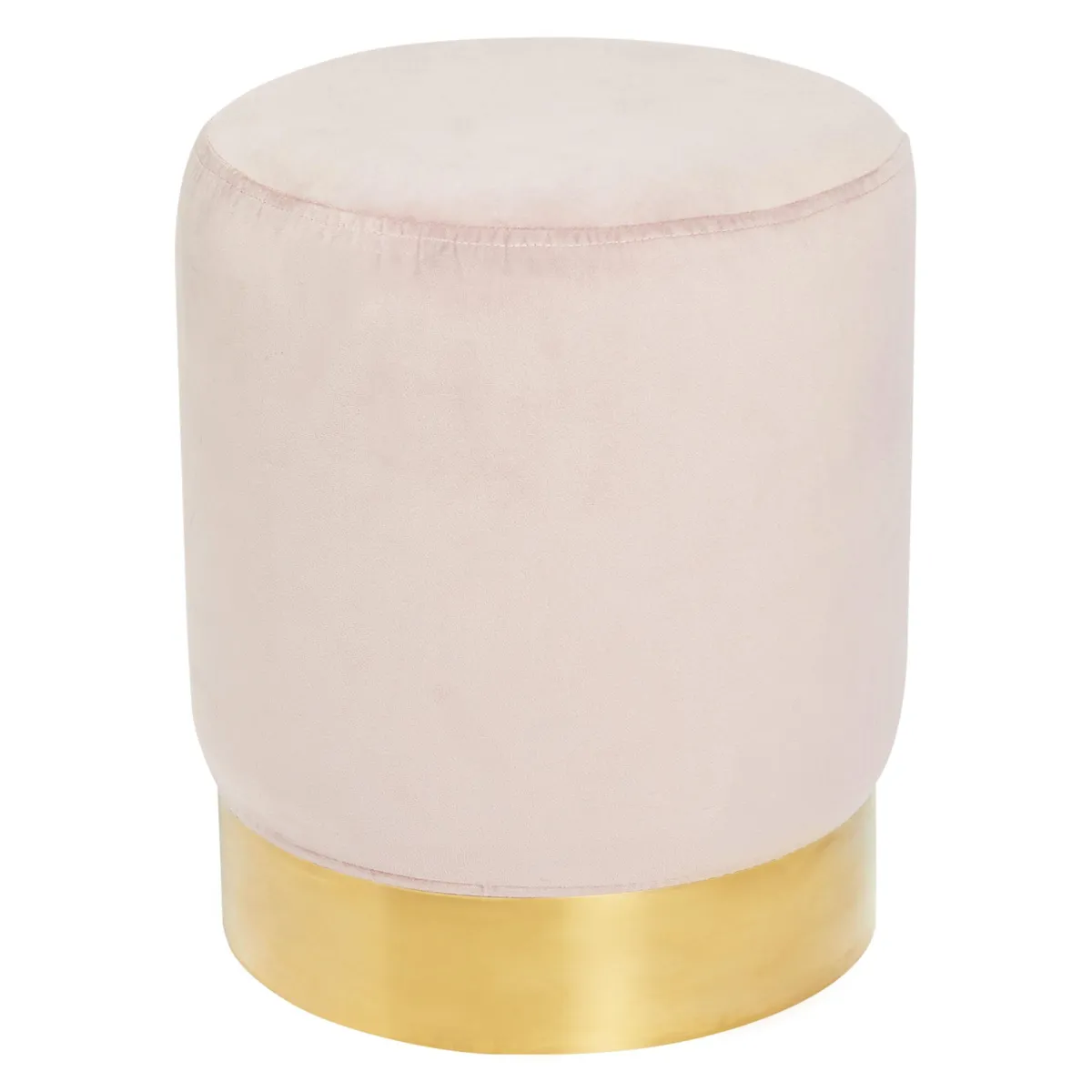 Pink velvet stool with gold trim, £25