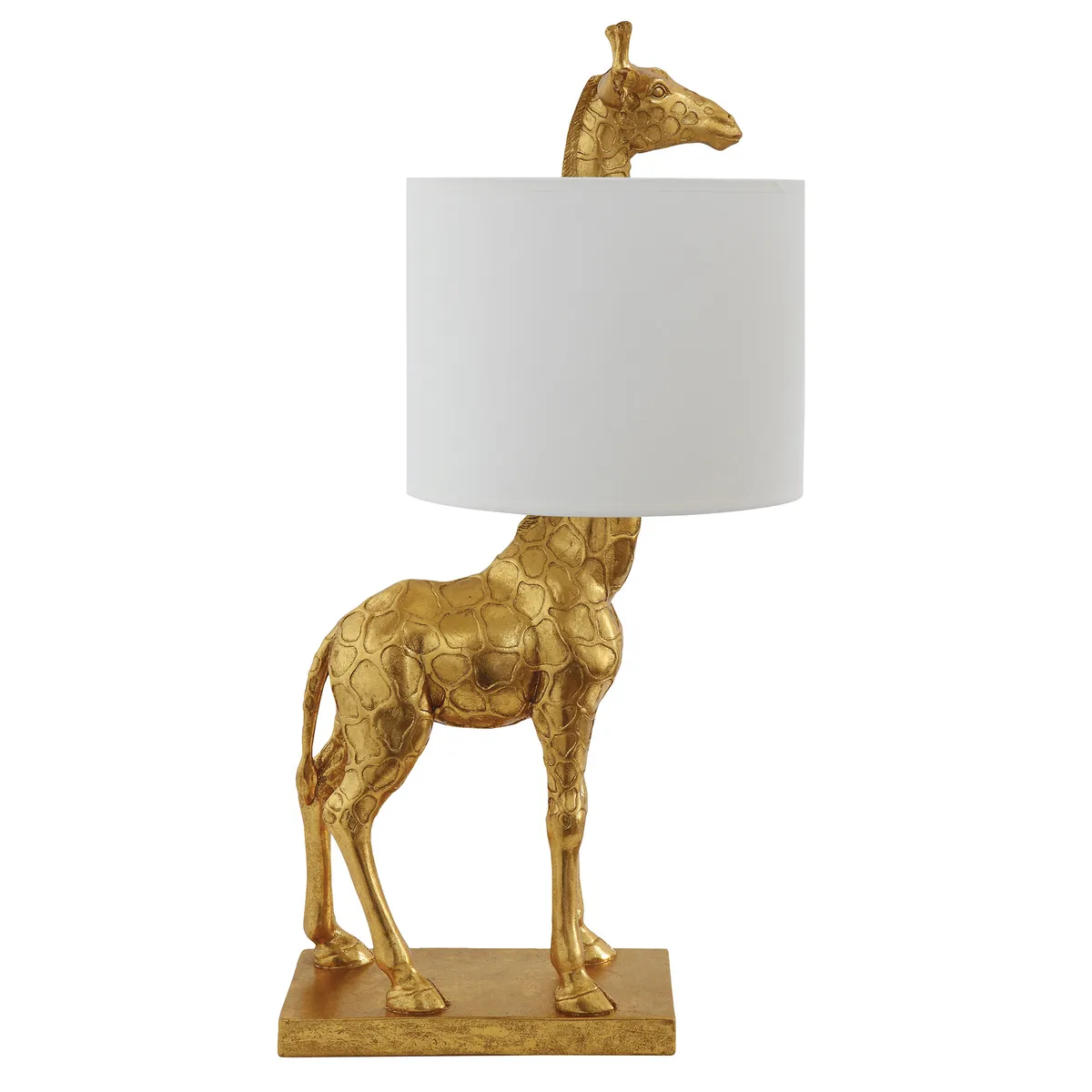 Gold giraffe table lamp, £128, Audenza