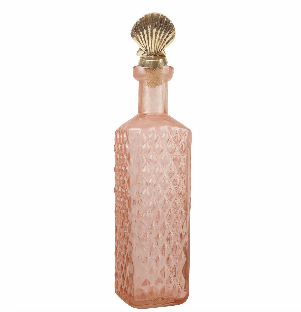 Glam up your dressing table with this pink bottle topped with a golden shell. £35 from Audenza