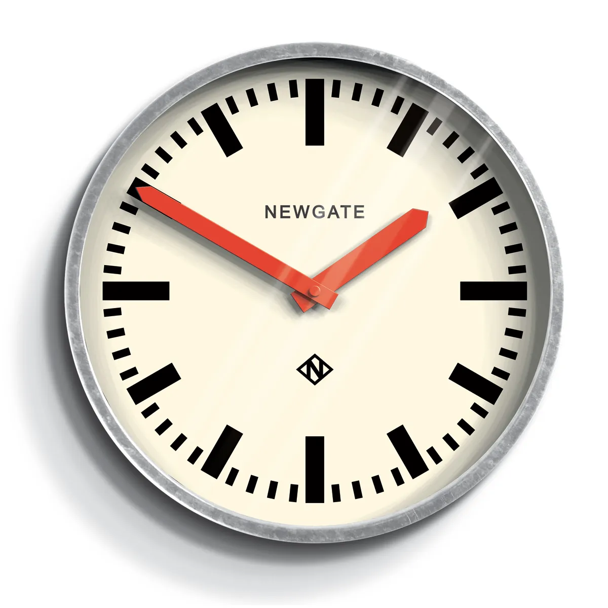 The Luggage modern industrial wall clock in Red, £60, Lime Lace