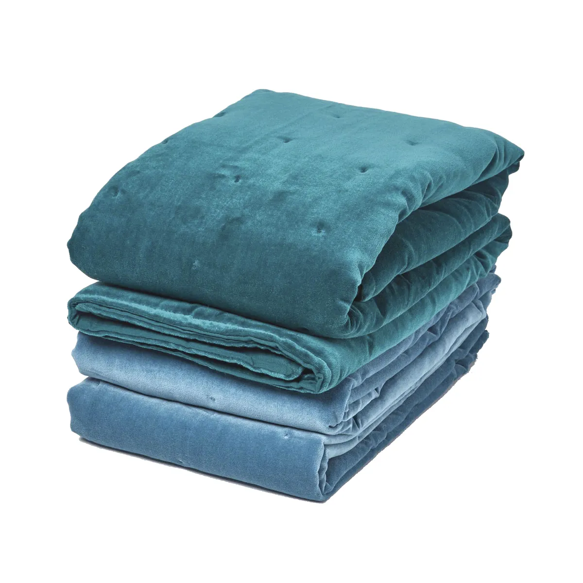 Quilted velvet throws, £29.99 each, Homescapes