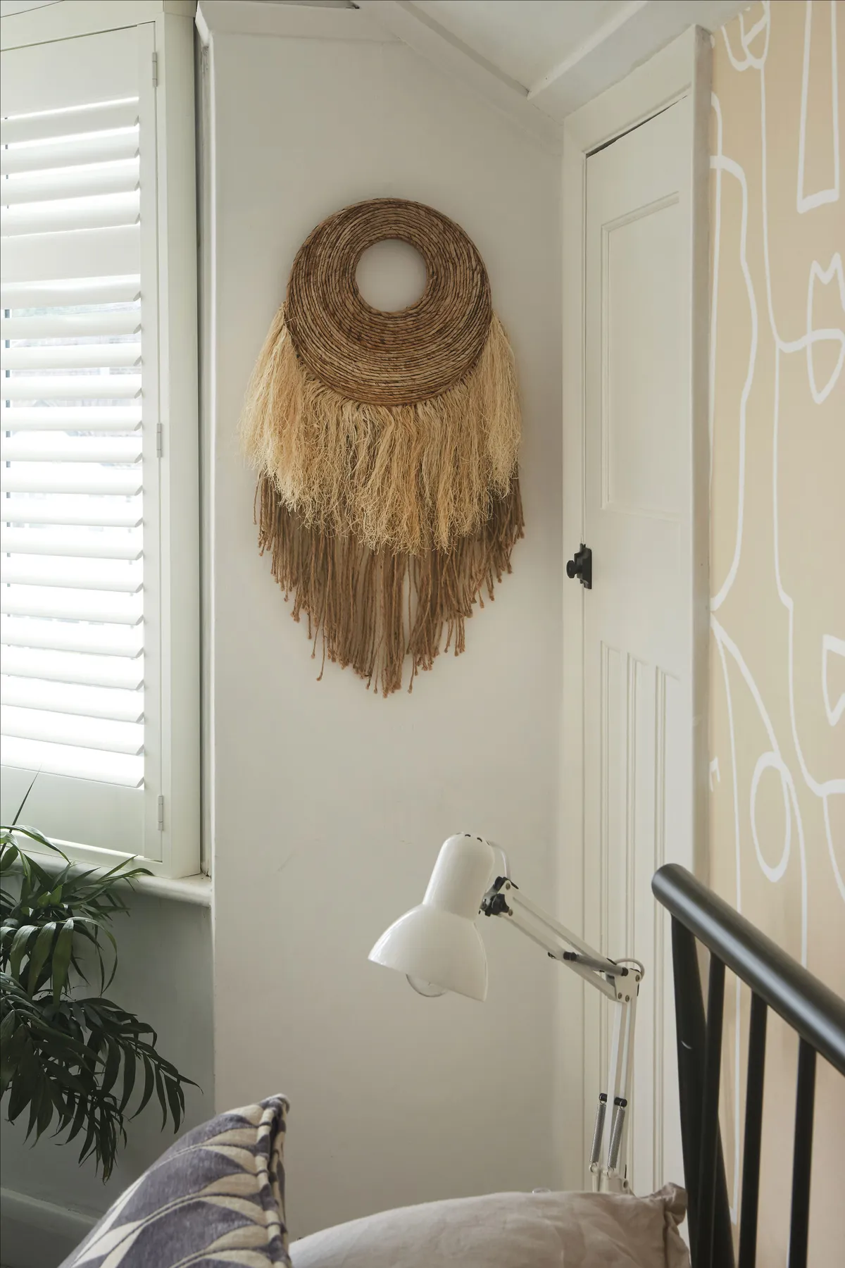 ‘I love So-Cal, boho schemes so you’ll find lots of items with fringing and tassels in this room!’ says Laurie