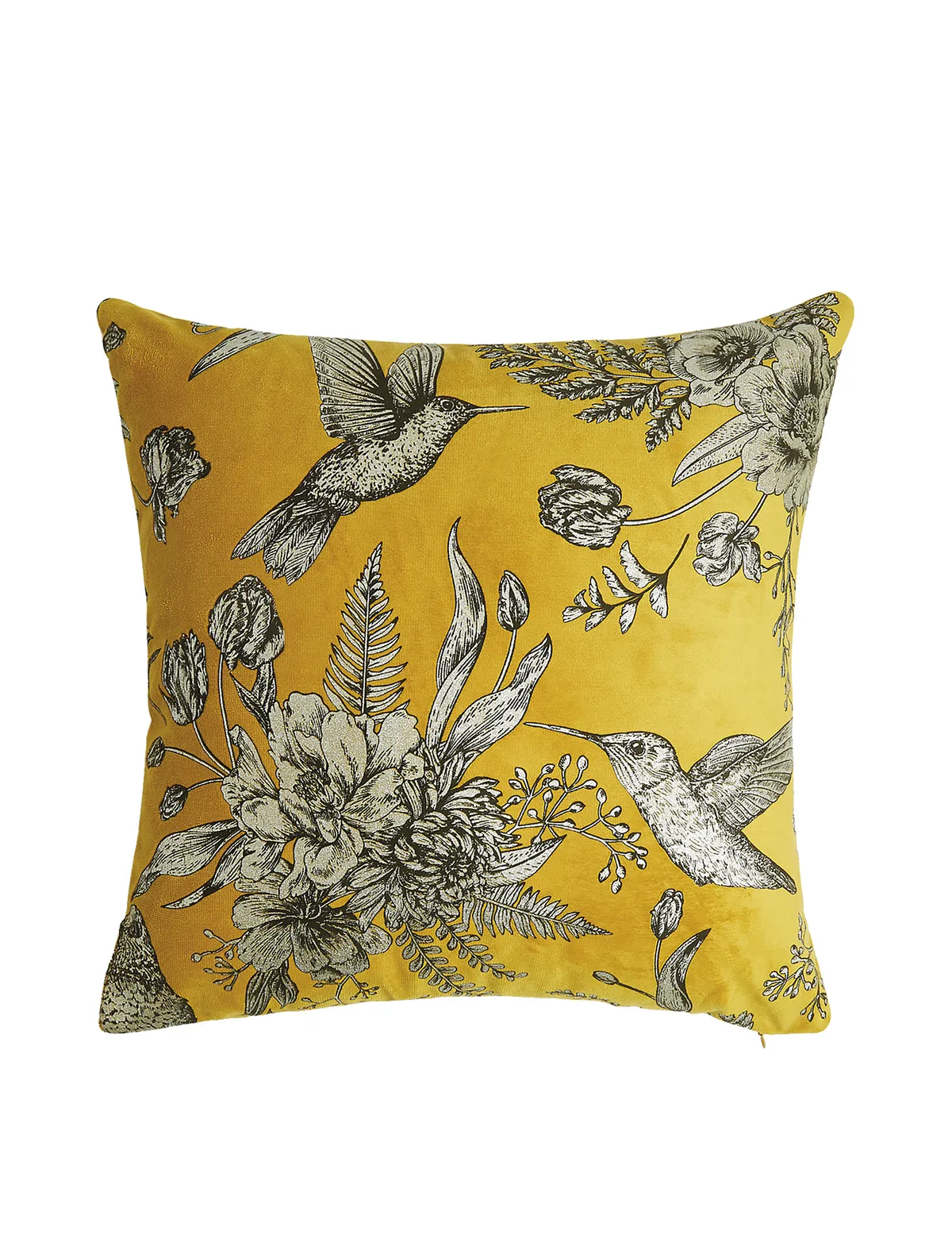 Foil floral cushion, £15, M&S