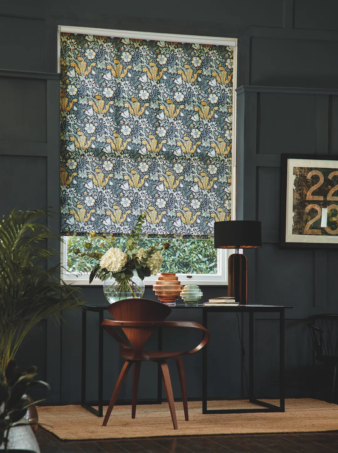 William Morris Compton Amber roller blind, from £34.40, Blinds 2go