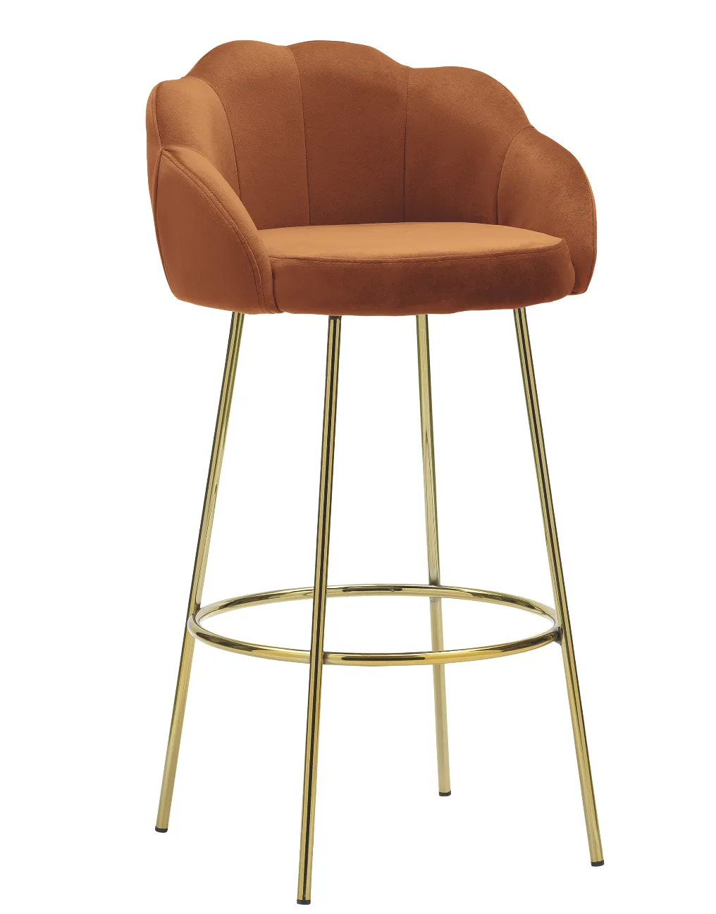 Ariel bar stool with backrest in Burnt Orange, £159, Cult Furniture