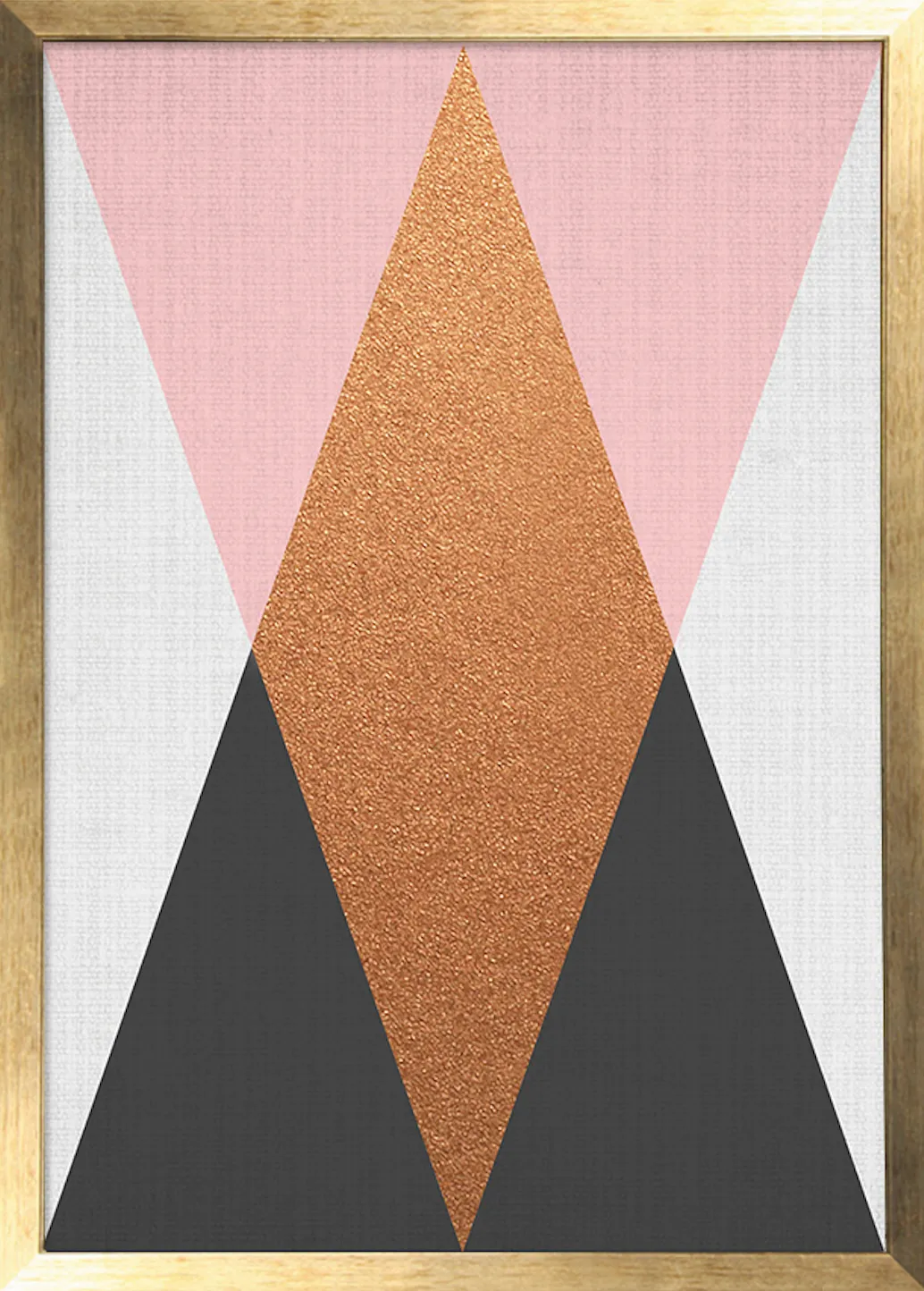 Inverted triangle art print framed poster in Black and Pink, £30, Cult Furniture