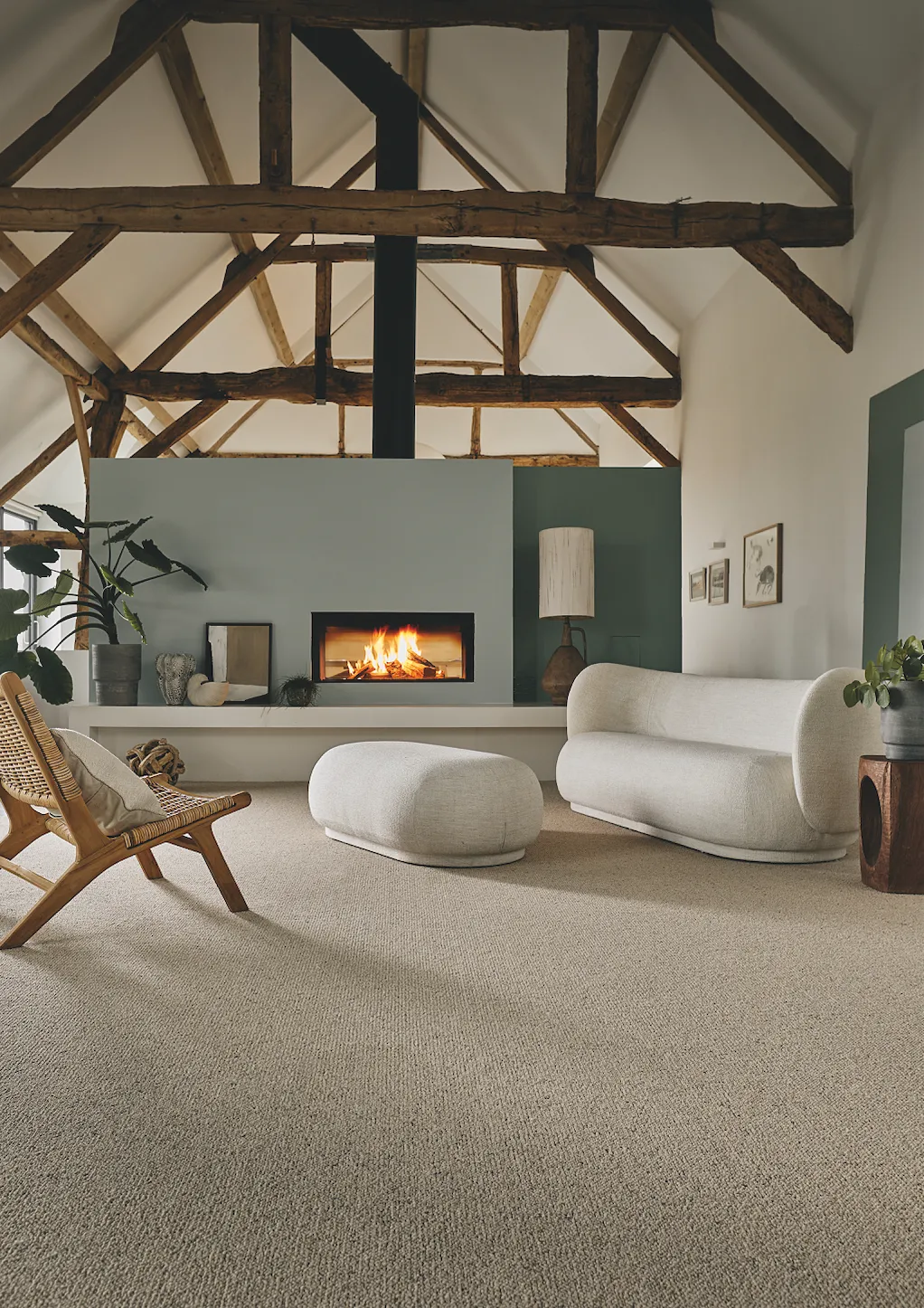 Go beyond a Berber rug and spread this woolly textile across the whole room for cosy and stylish warmth underfoot this winter. Auckland Berber wool carpet in Stone, £14.99 m sq, Carpetright