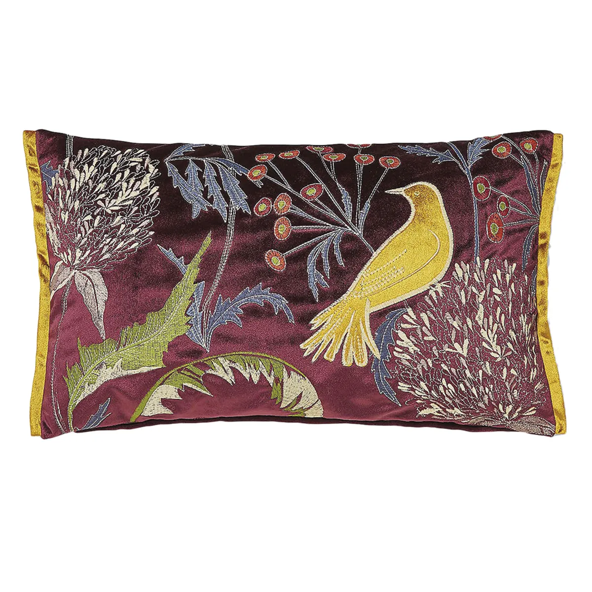 Embroidered bird cushion, £15, Dunelm