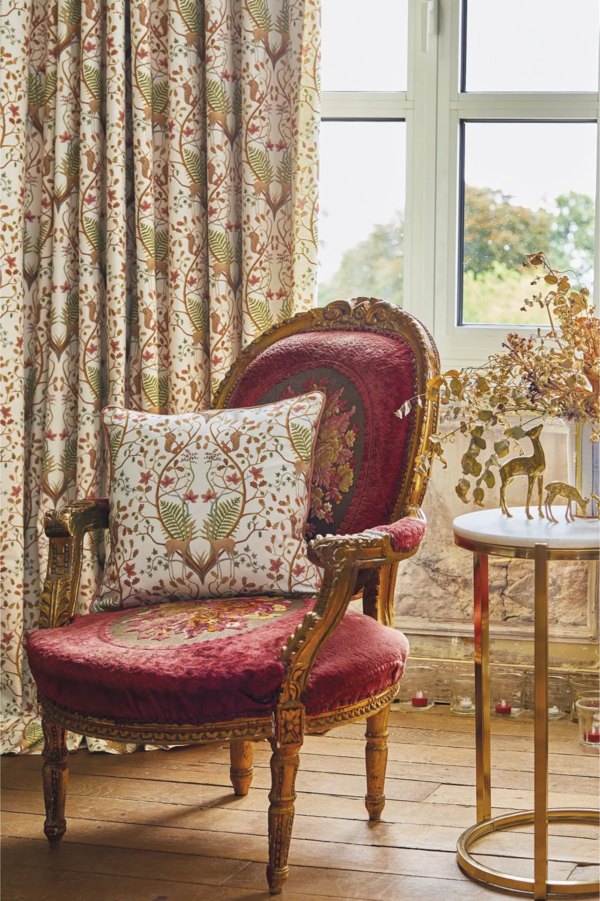The Chateau by Angel Strawbridge Woodland Trail cushion in cream, £30, Next