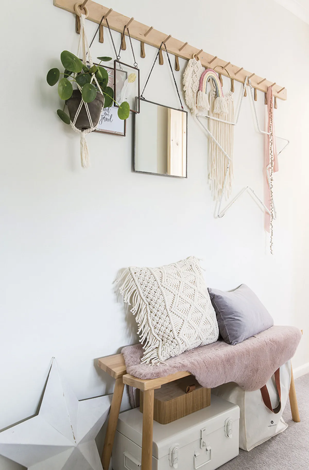 Style advice - make your own peg rail to hang pictures, clothes and decorative accessories