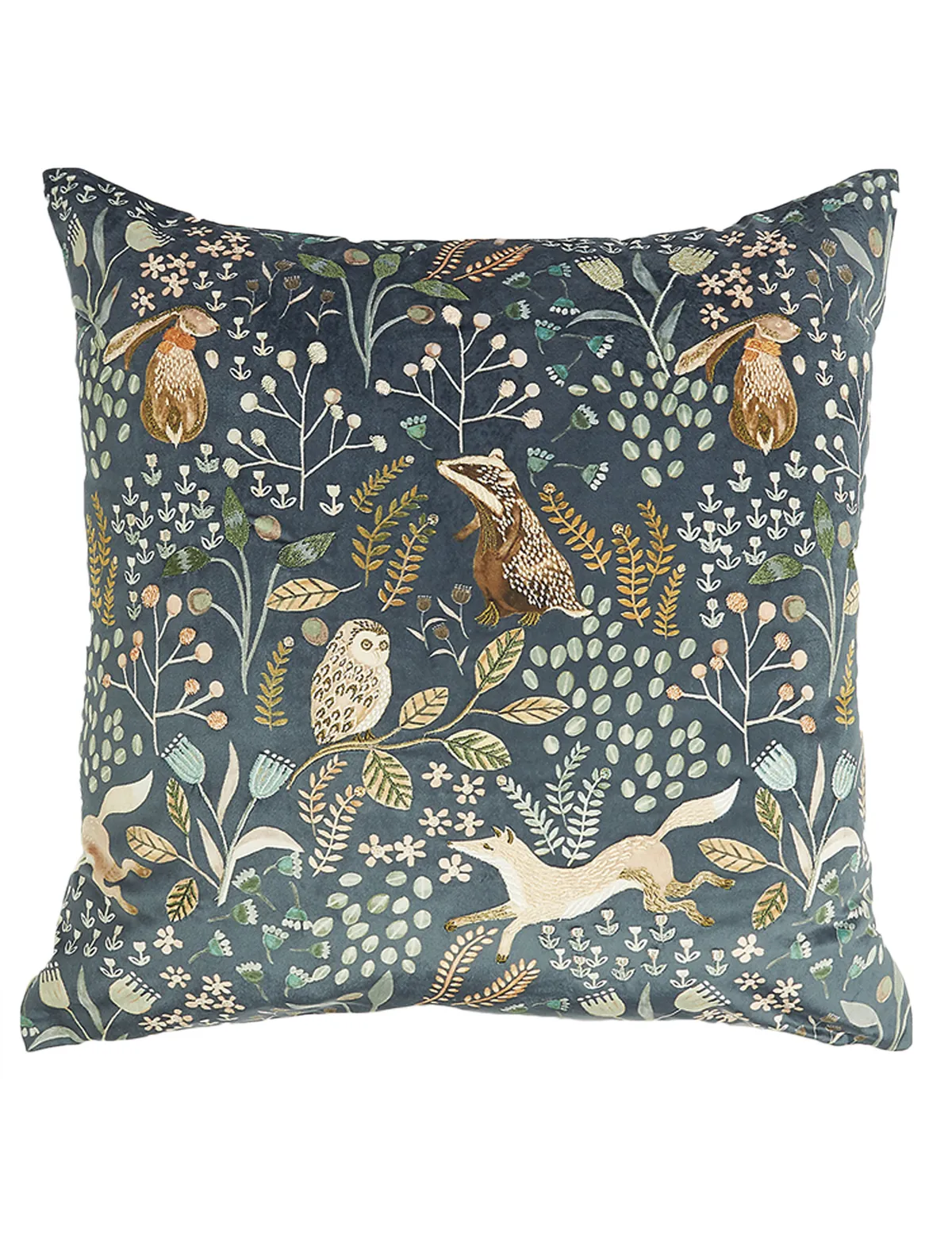 Woodland print embroidered cushion, £22.50, M&S