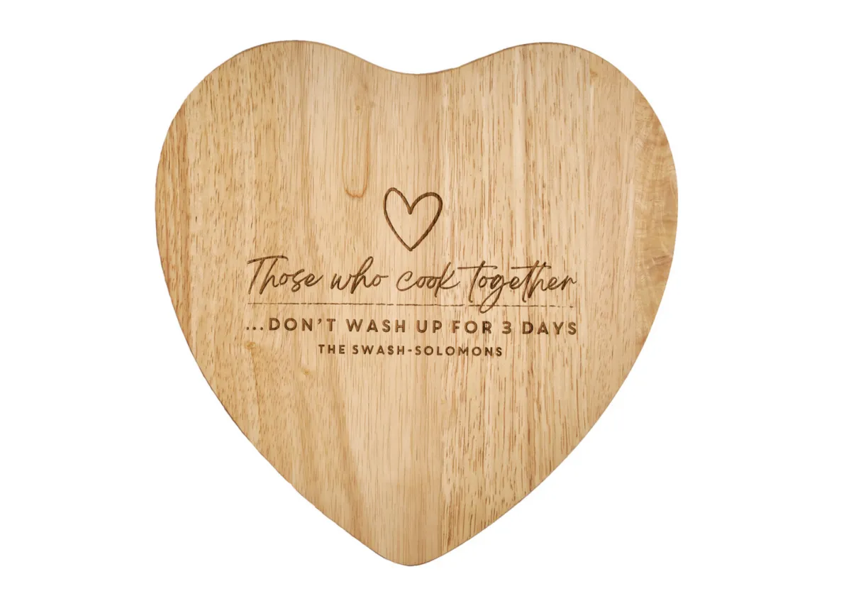 Stacey Solomon x Amazon Handmade: Those Who Cook Together Personalised Heart Chopping Board