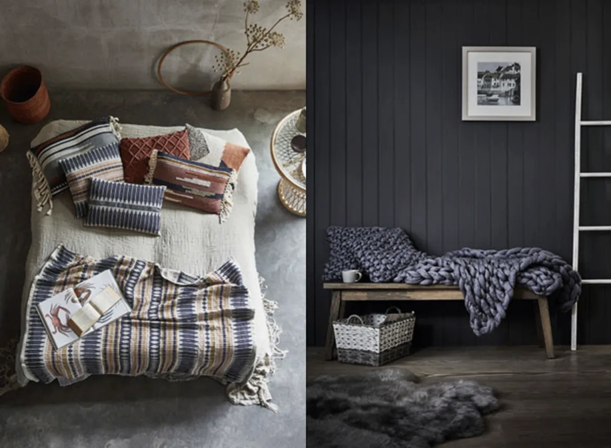 Left: bedroom from Out There Interiors. Right: bedroom from Barker & Stonehouse