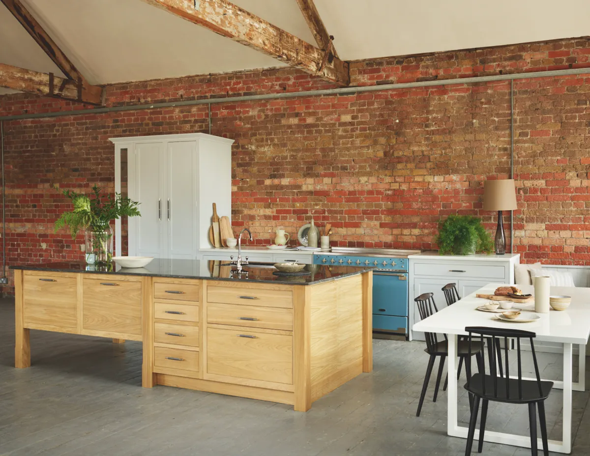 The freestanding island, larder and range cooker in Harvey Jones’s Arbor kitchen combine to lend a laidback feel that's in keeping with this informal industrial space. Priced from £20,000