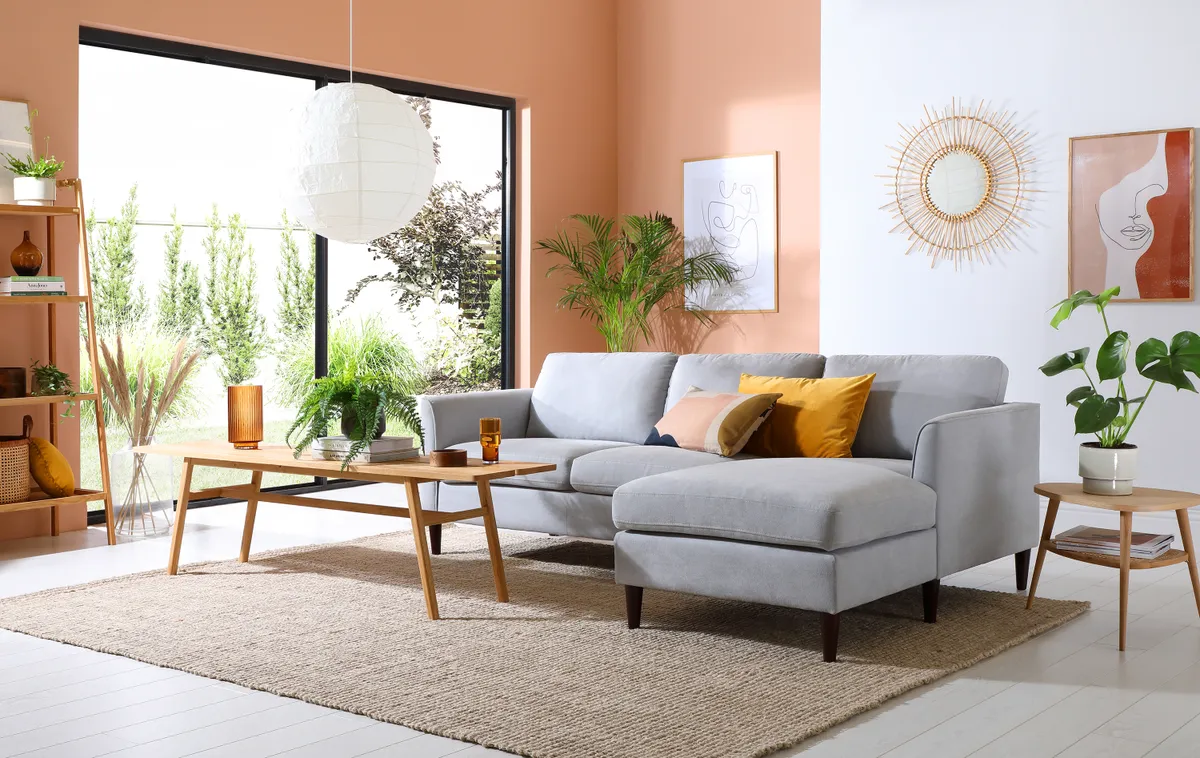 furniture and choice Hayward Dove Grey L Shape Corner Sofa