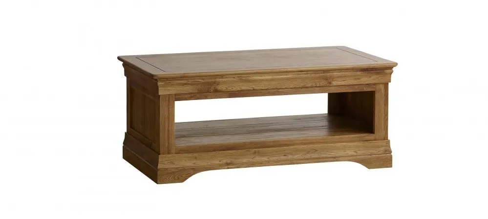 French Farmhouse Rustic Solid Oak Coffee Table