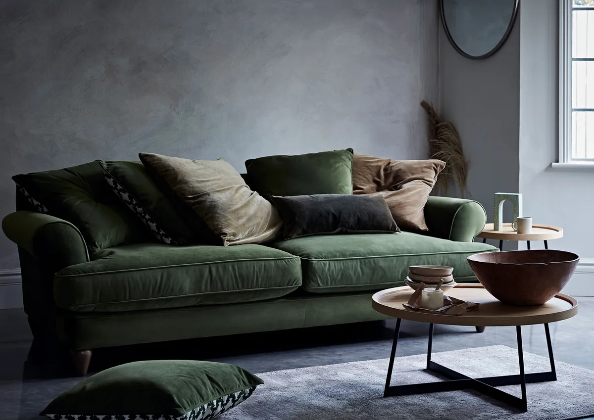 Bronwyn four-seater sofa, £1,559; Nordic coffee table, £399, both Furniture Village