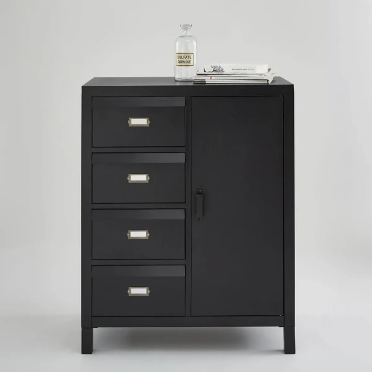 Hiba Cabinet with Cupboard and 4 Labelled Drawers, £246.50, La Redoute