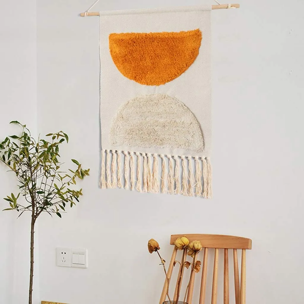 Abstract sun macrame wall tapestry