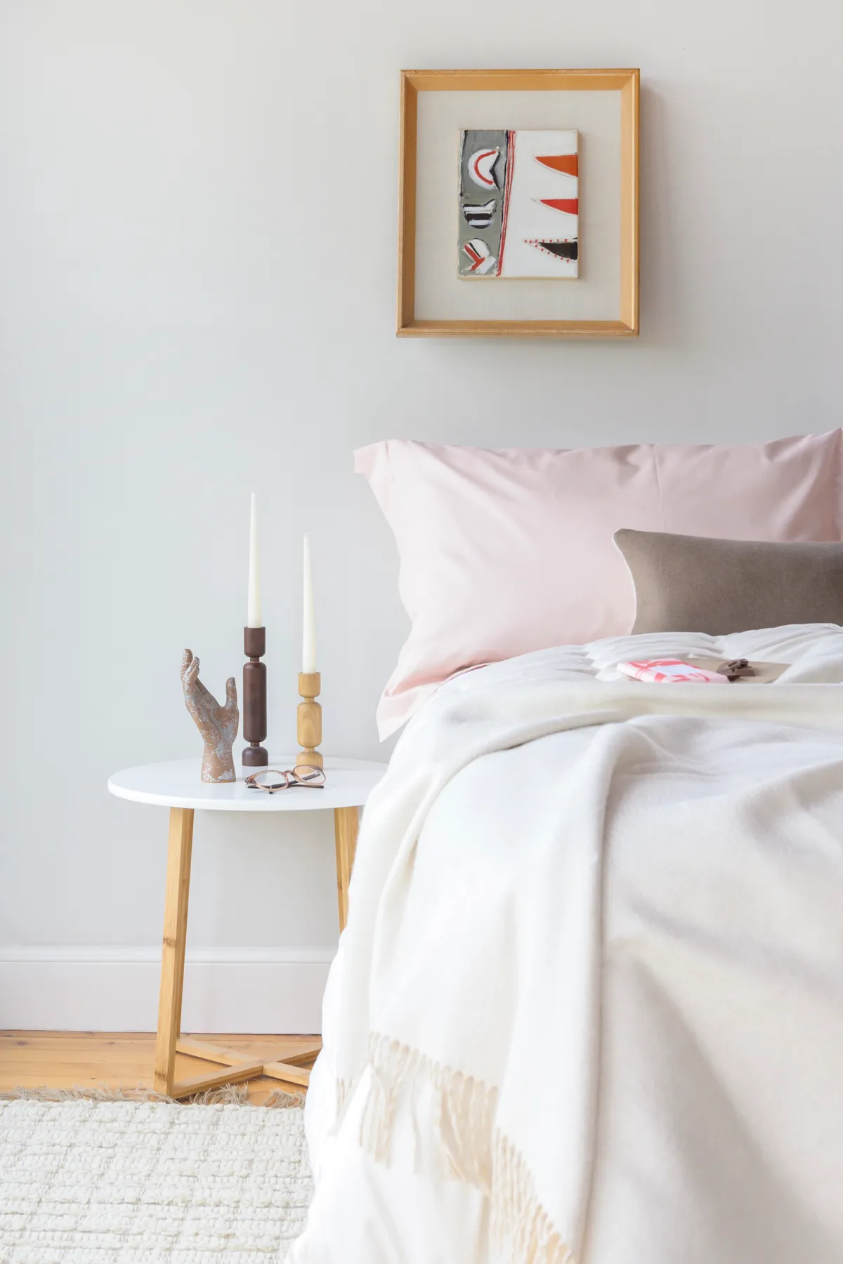 pink bedroom ideas - Scandi style pink bedroom
