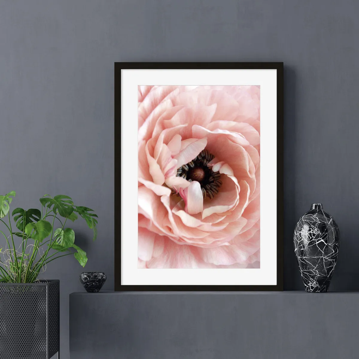 Pink floral art print, from £15, Abstract House