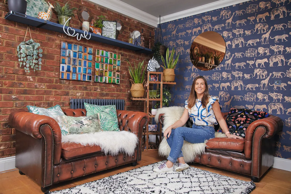 Emily's snug includes some original leather Chesterfield sofas