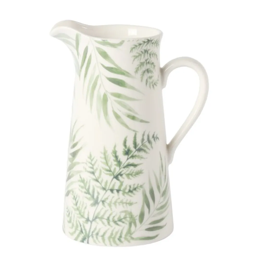 Natural Greens leaf ceramic jug