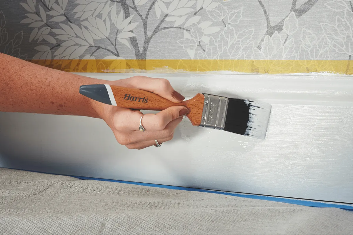 Painting a skirting board