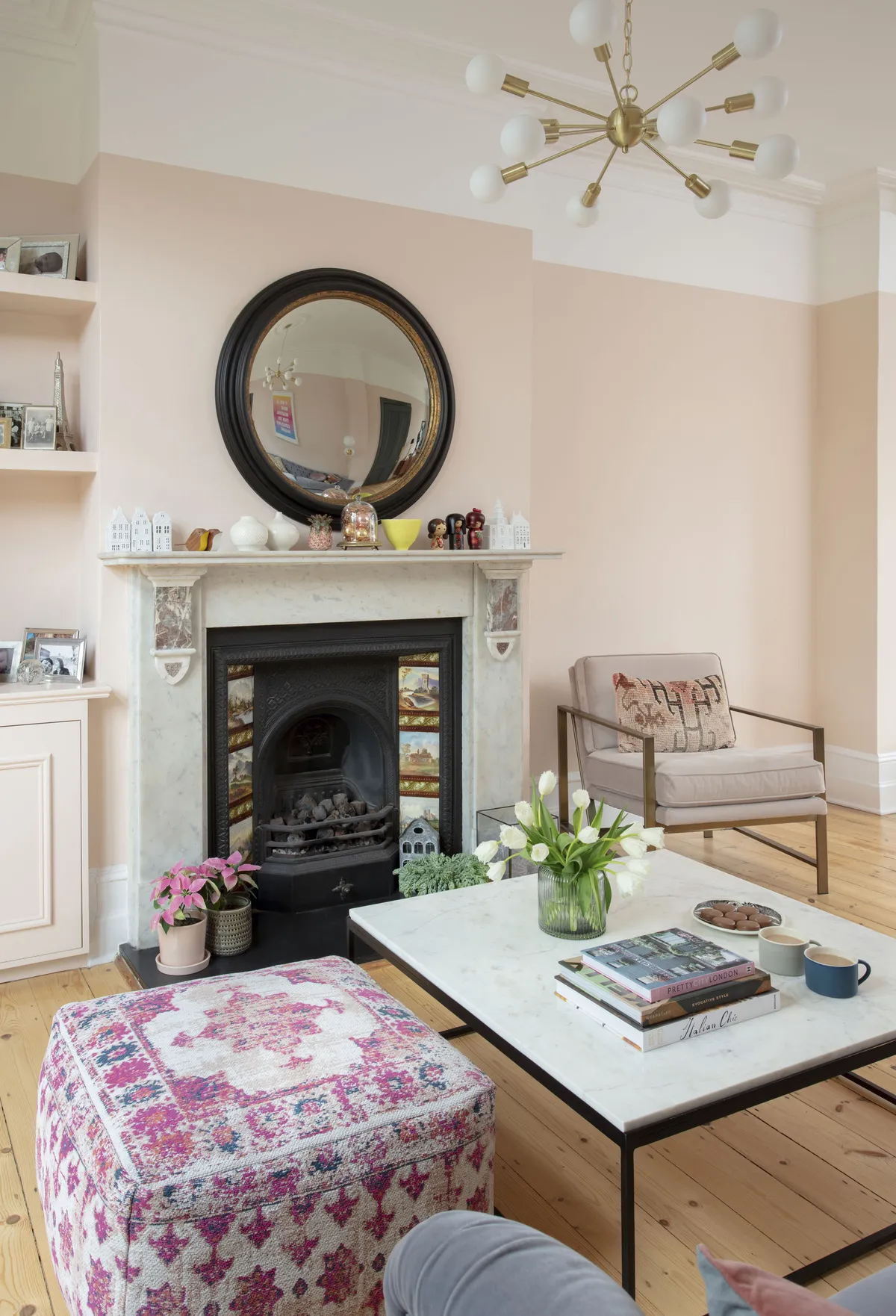 Living room makeover: 'Our chic take on Miami pastels is calm and sleek'