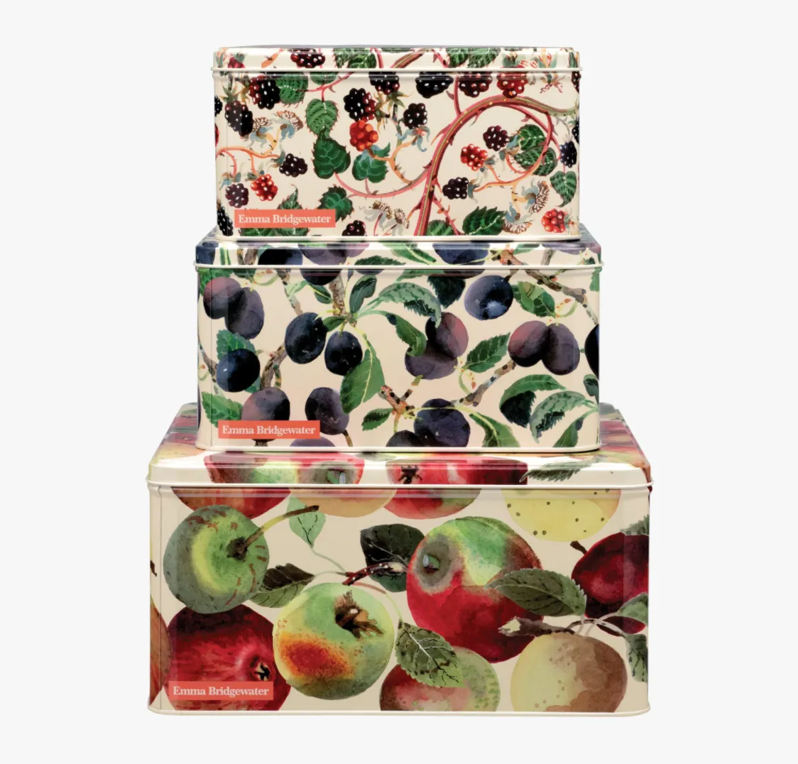 Vegetable Garden Apples Set of 3 Square Cake Tins Emma Bridgewater