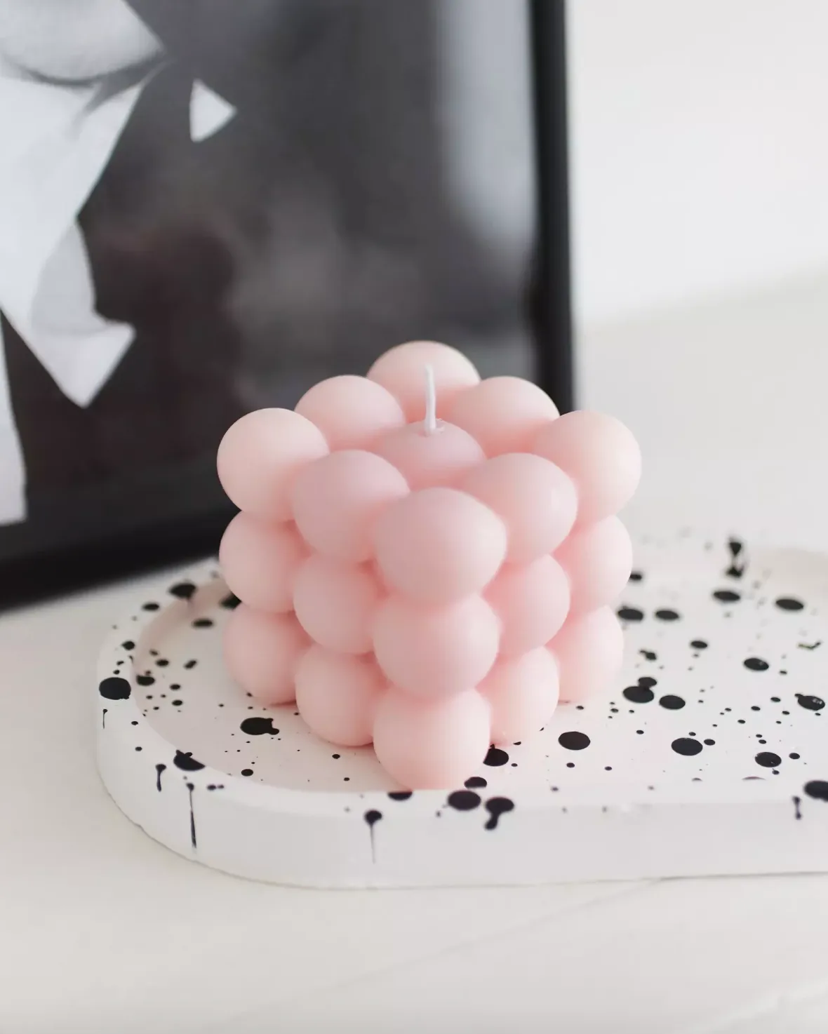 Pink Unscented Bubble Candle, £12